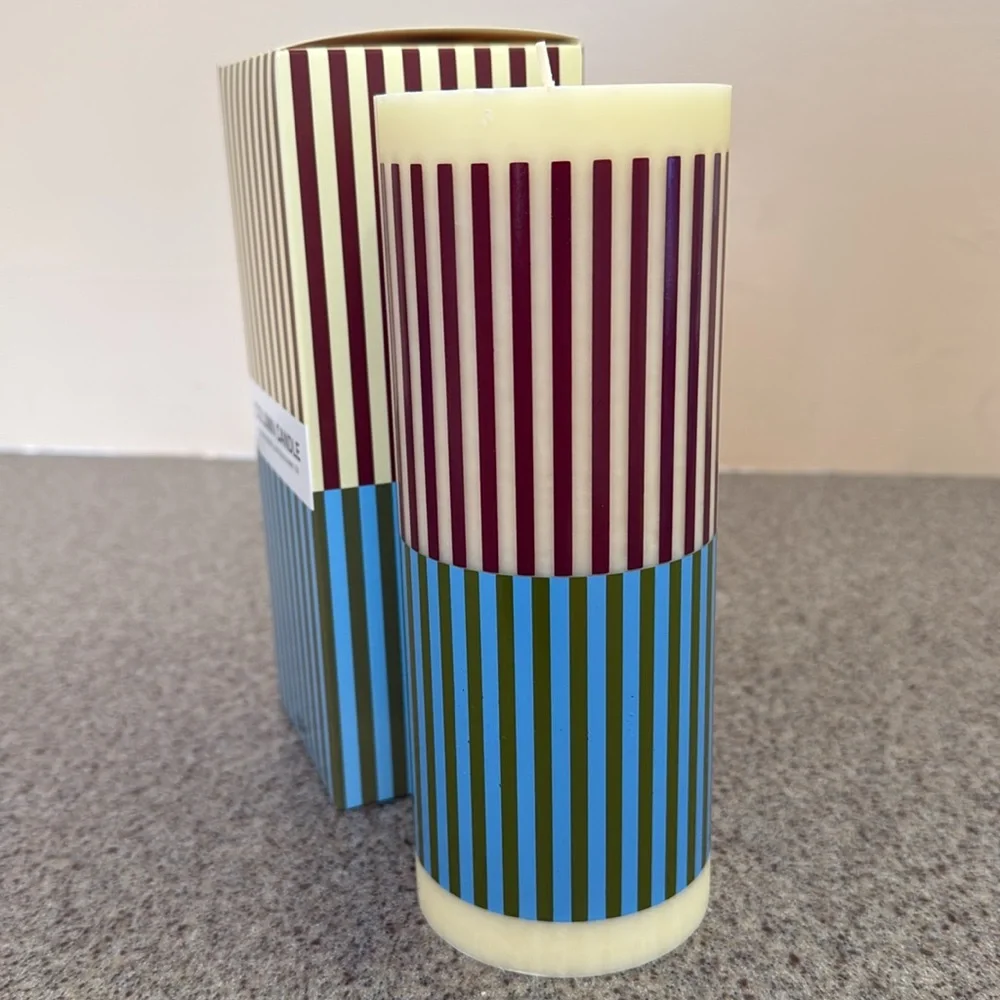 Candle Hay Yellow Brown Light Blue & Army Medium - Picture 5 of 7